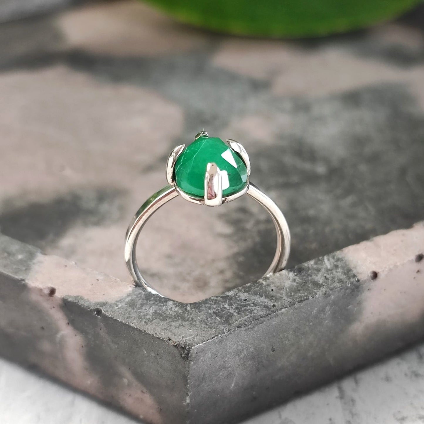 Rose-cut Emerald Ring