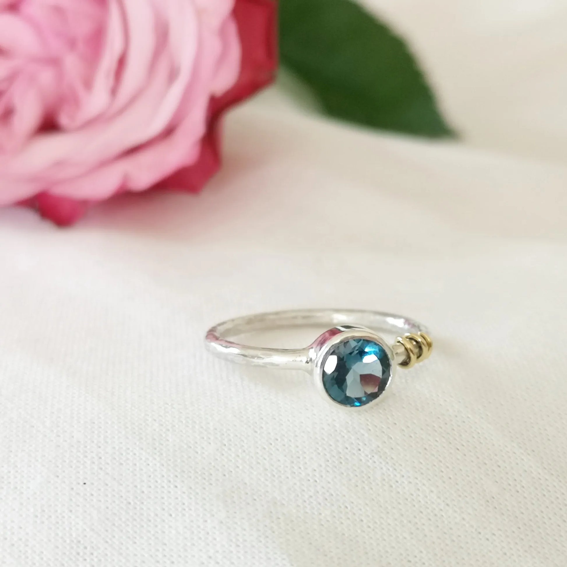 Sterling silver blue topaz on sale ring